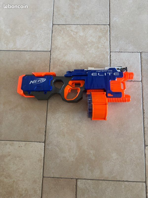 Pistolet nerf elite hyperfire bleu (image 1)
