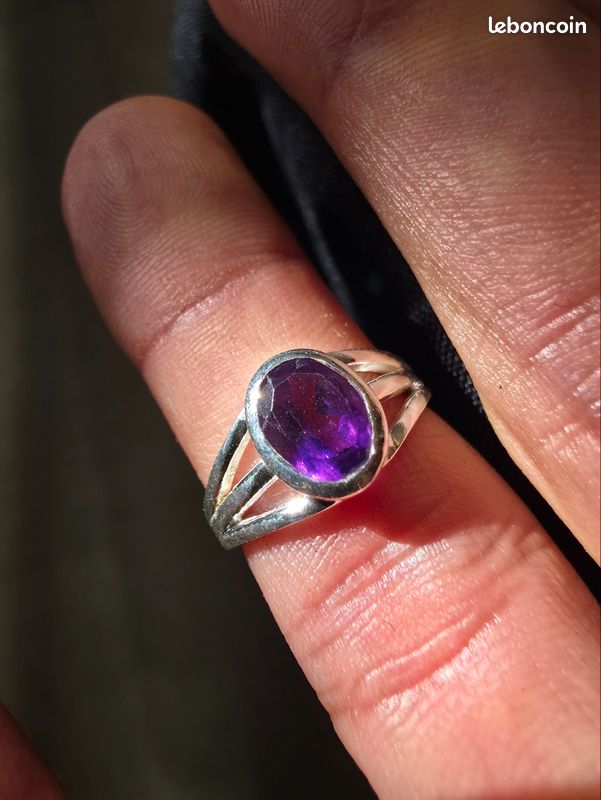 Bague Taille 54 En Plaqué Or 18K Avec Améthyste Lavande Et CZ - Joaillerie Dolly-Bijoux, Neuve Avec étiquette