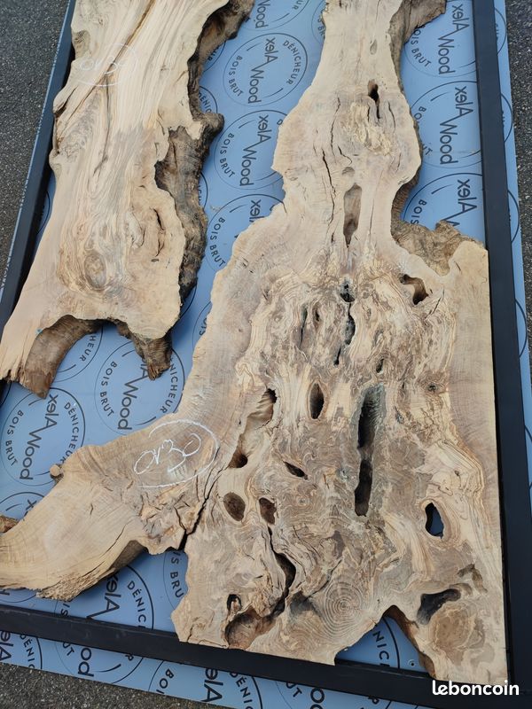 Set de 2 plateaux de bois d'olivier pour mobilier meuble bois et résine époxy (image 3)