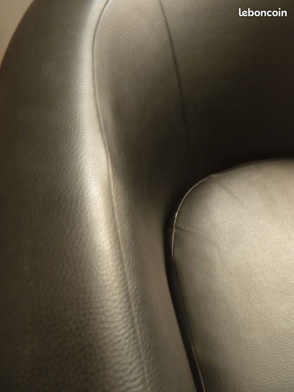 Fauteuil cabriolet simili cuir 1 noir (image 7)