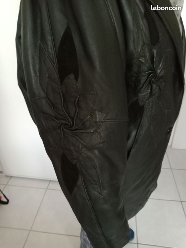 Vente veste en cuir noir (image 3)