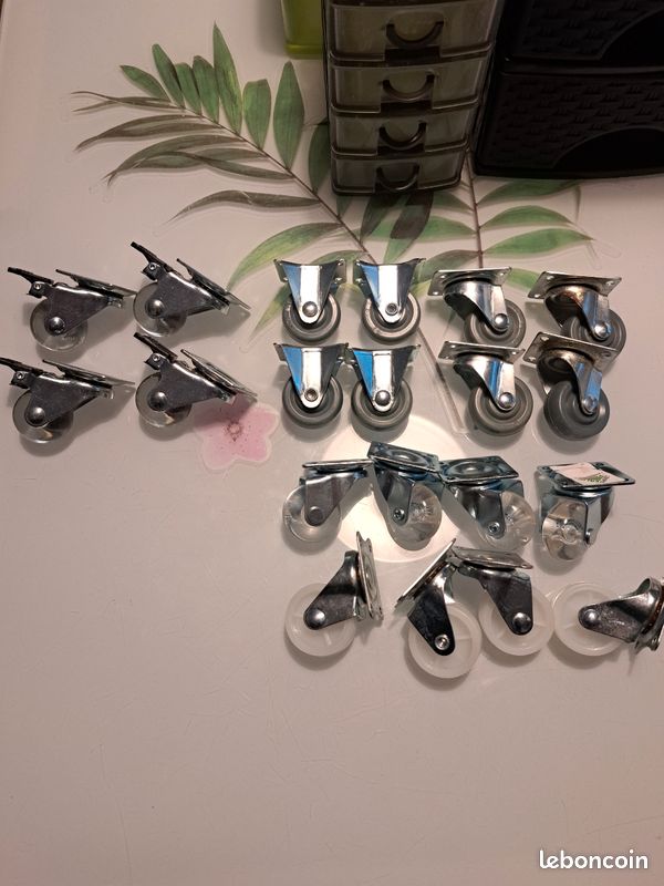 Lot De 20 Roulettes De Tiroir De 19 Mm, Roulements De