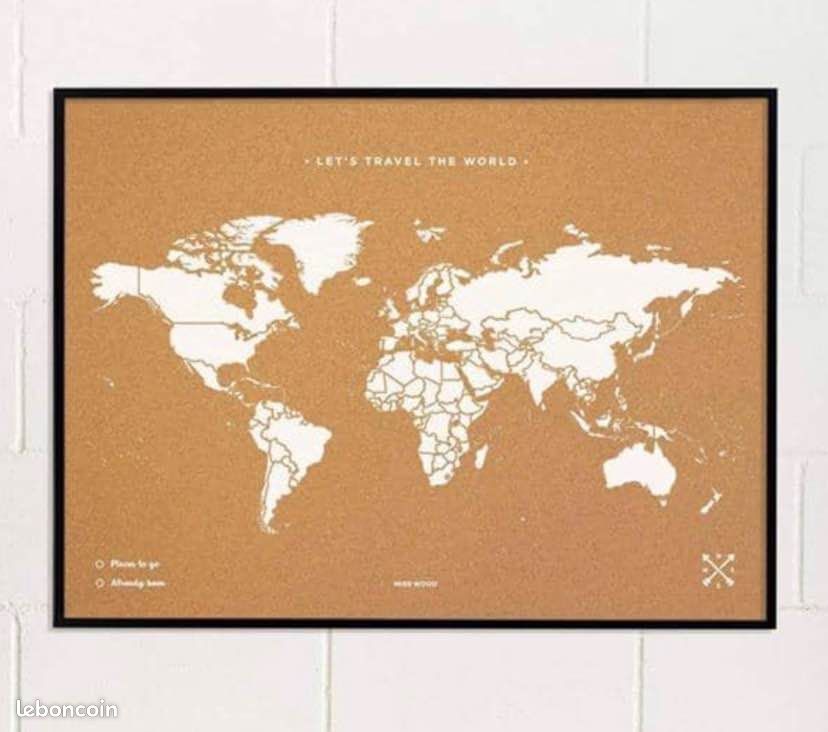 Carte du monde en liège Miss Wood (image 1)