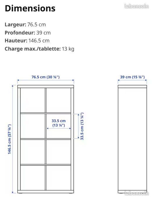 étagère kallax 8 cases, 4 tiroirs, 2 portes (image 2)