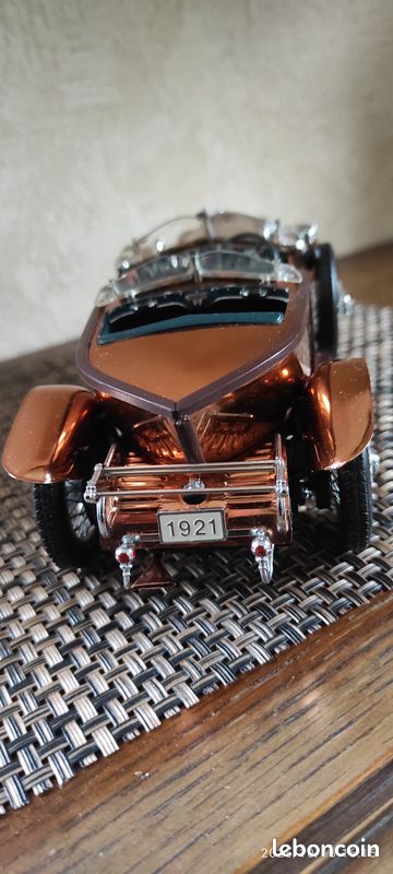 Miniature Franklin Mint 1/24 Rolls Royce Silver Ghost 1921 - Non Peint - Cuivre