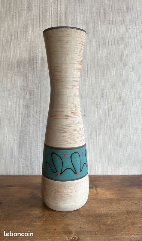 Grand vase bobine Scheurich Keramik 525-50, West Germany années 60 et petit vase 523-18 (lot de 2) (image 8)