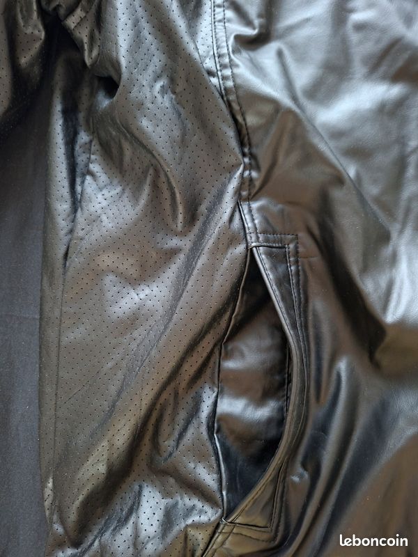Veste Celio homme XXL simili cuir noir – style motard (image 5)
