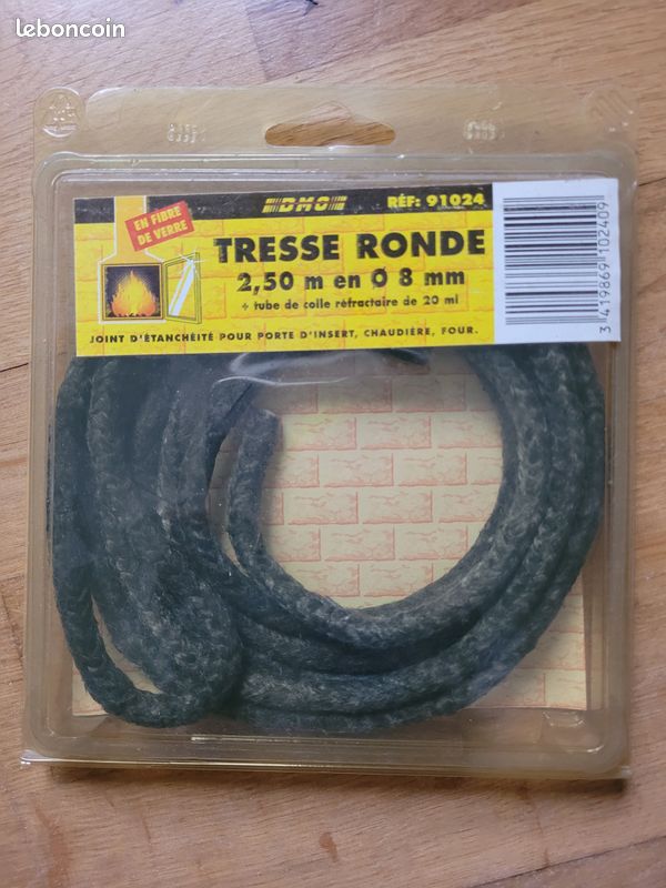 Joint Tresse Pour Insert Et Poële Longueur 2,5m 8mm
