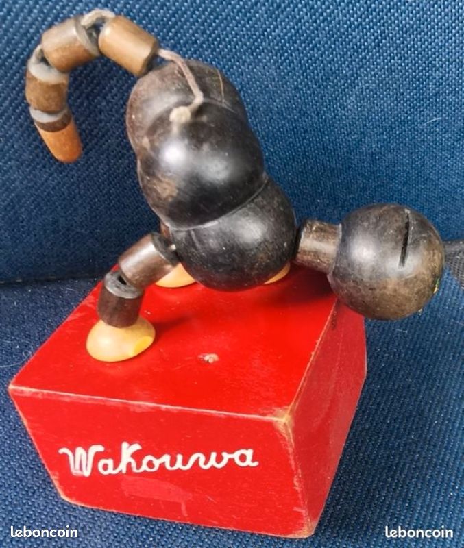 ANCIEN JOUET ARTICULE WAKOUWA CHAT Vintage marionnette push ANCIEN JOUET ARTICULE WAKOUWA CHAT Vintage marionnette push