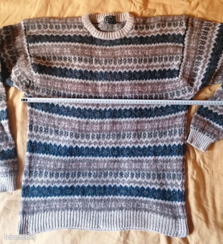 Pull Vintage FIRETRAP Jacquard - Taille M - Laine Multicolore - Neuf Avec étiquettes (valeur 119€)