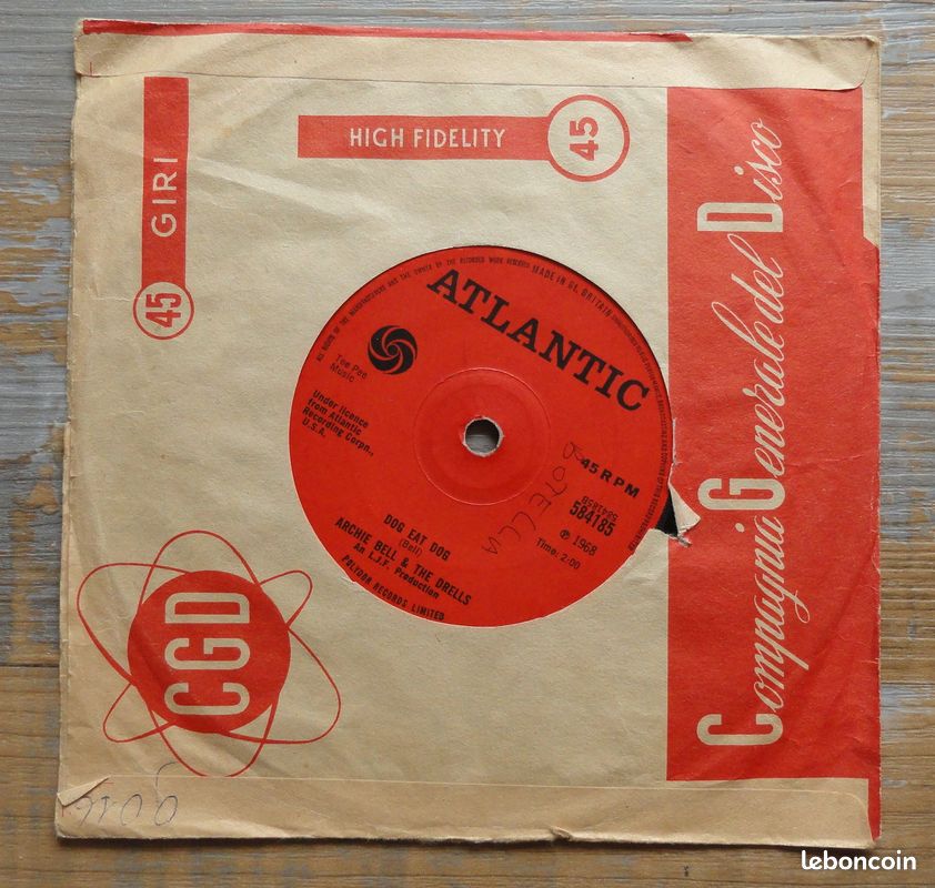Disque Vinyle Archie Bell & The Drells 45T Tighten up (image 2)
