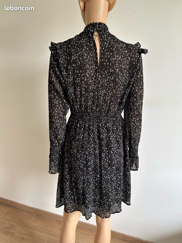 Robe noire et beige à manches longues Femme 9 taille XS jamais portée (image 7)