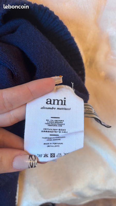 Pull ami paris bleu marine (image 3)