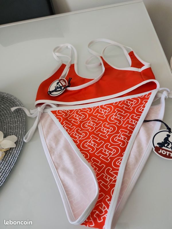 Un maillot de bain imprimé 2 pièces orange imprimé taille 38/40 marque Jott (image 12)