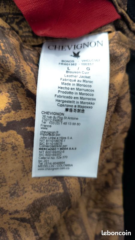 Vente veste cuir Chevignon (image 5)