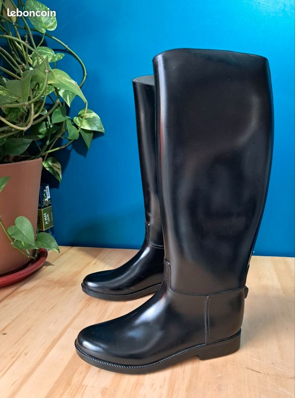 Bottes D'équitation Pour Femme Jessica Bennett Modèle Griswald, Noires En Cuir - Neuves En Boîte, Talon Bas