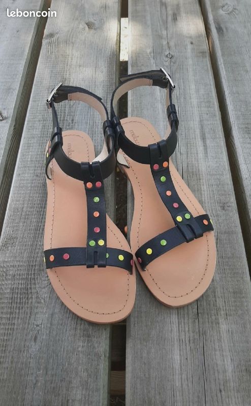 Mellow Yellow Sandales Plates Femme Noires Sandales Plates Mellow