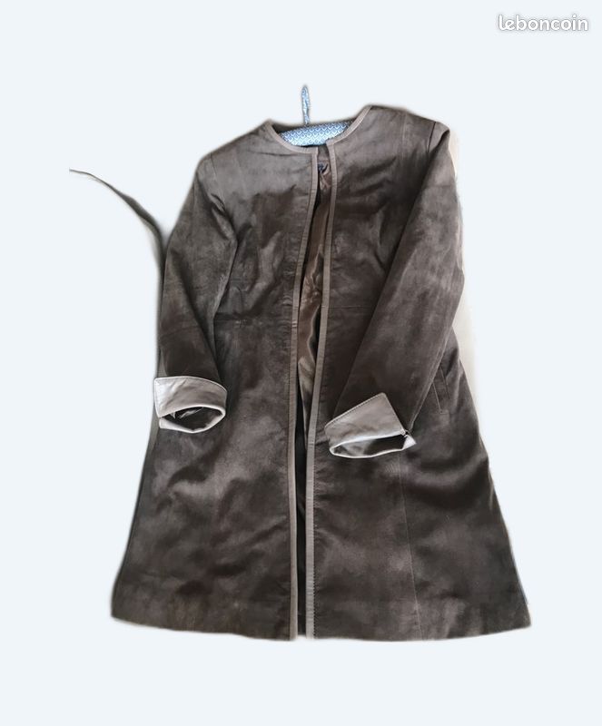 Manteau daim beige (image 1)