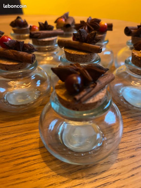 Petits pots en verre avec bouchon décor (image 2)