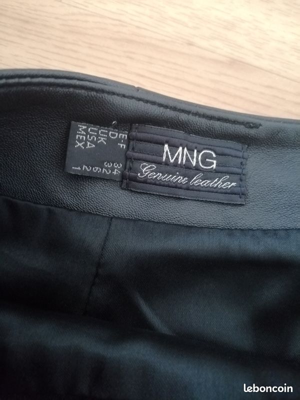 Jupe vrai cuir mango (image 3)