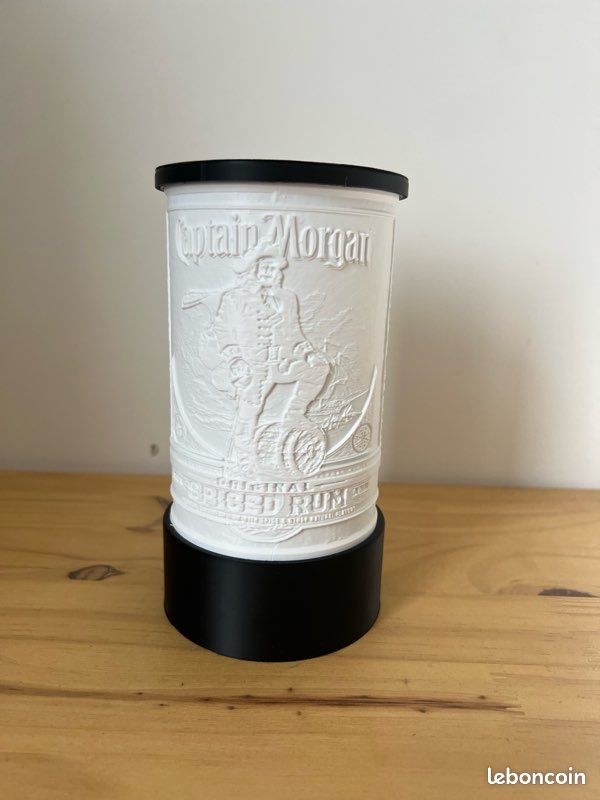 Enseigne Lumineuse Captain Morgan - Publicitaire Rhum Pirate - 35 Cm Avec Alimentation 12V - Occasion Fonctionnelle
