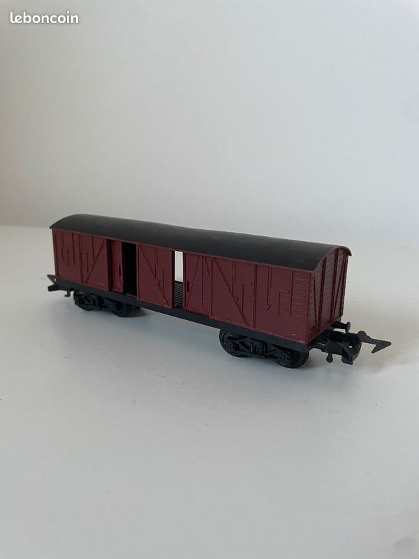 Wagon Couvert Américain SNCF SMCF HO, Métal Marron, époque 3, Avec Boîte