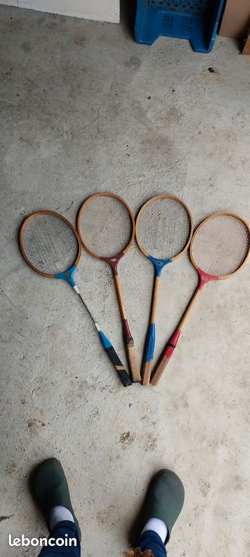Raquette De Badminton Dunlop Vintage – Avec Presse – Bonne Qualité – Collection