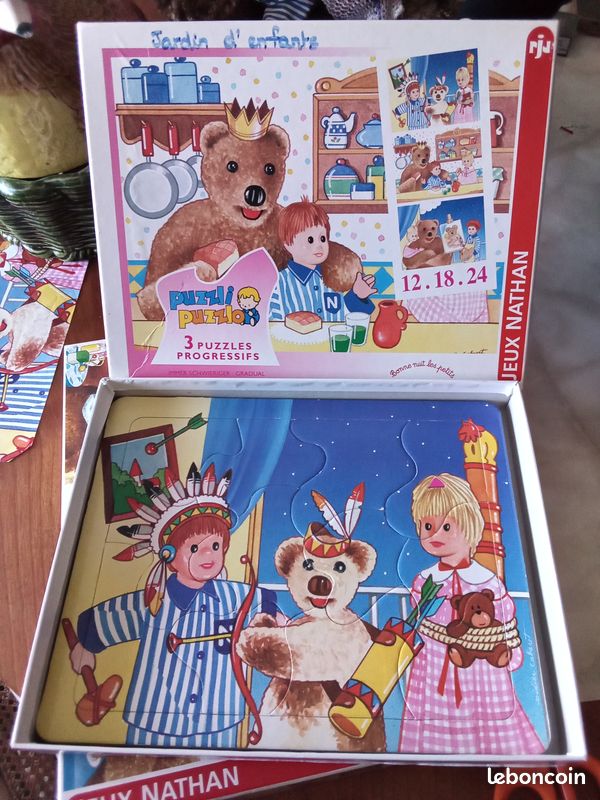 lot puzzles cubes livres Bonne nuit les petits vintage french