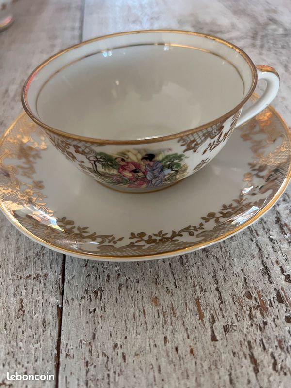 Service café porcelaine F.D. Chauvigny origine Poitou France (image 7)