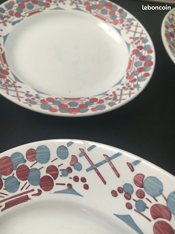 4 assiettes plates Sarreguemines DV - modèle Bar (image 4)