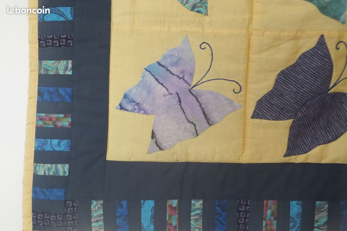 Panneau décoratif réalisé mains en soie et coton de 67 cm de côté (image 6)