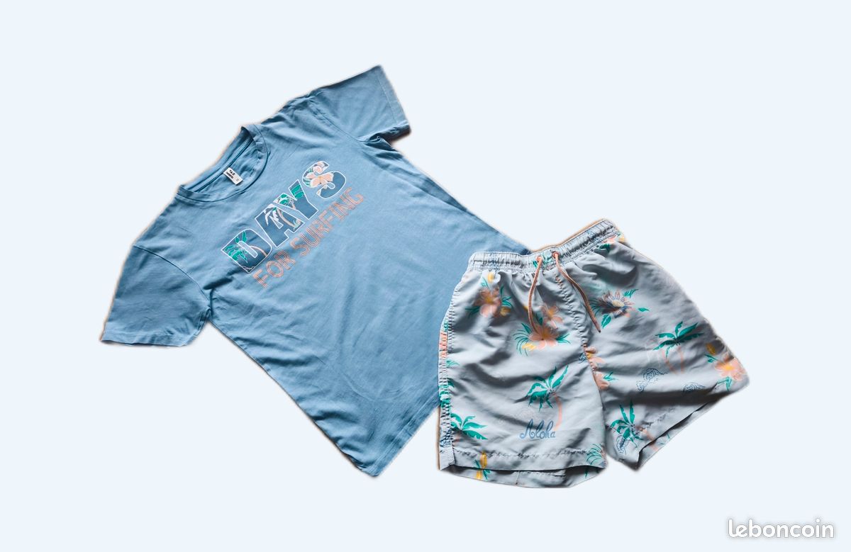 Ensemble Short + T-shirt Trasluz - Coton 100% - Taille 14 Ans - Neuf Avec étiquettes