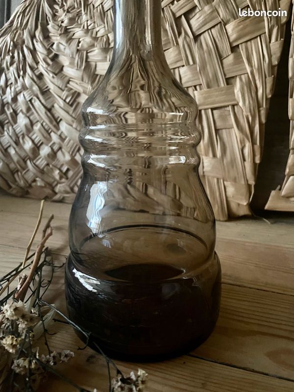 Carafe vintage en verre fumé (image 4)