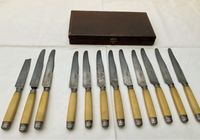 Coffret Couteaux Anciens Manu France - Lames Inox Manche Corne - Saint-Étienne