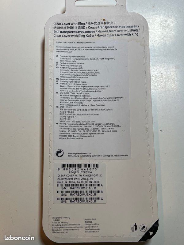 Coque avec anneau Transparent pour Samsung Galaxy Z Flip 3 (image 4)