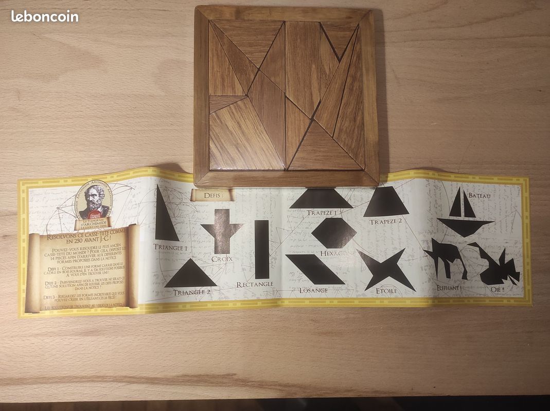 Casse-tête en bois, le Tangram d'archimède (image 3)