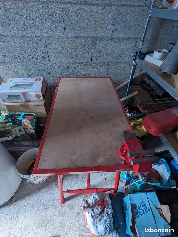 Établi pliant de chantier avec étau (image 1)