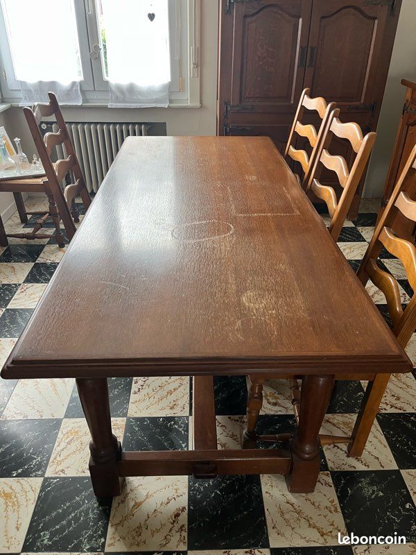 Lundby of Sweden Réf 4350 - Salle à Manger Classique Table Chêne Foncé
