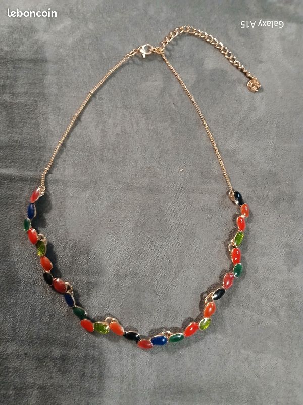 Collier Fantaisie Zig Zag Noir Ikita - Neuf Avec étiquettes, Sans Marque