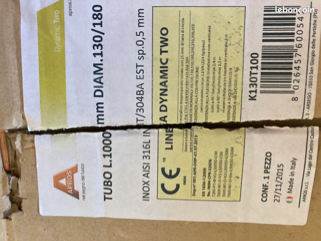 Vends tubage inox isolé 130-180 (image 2)