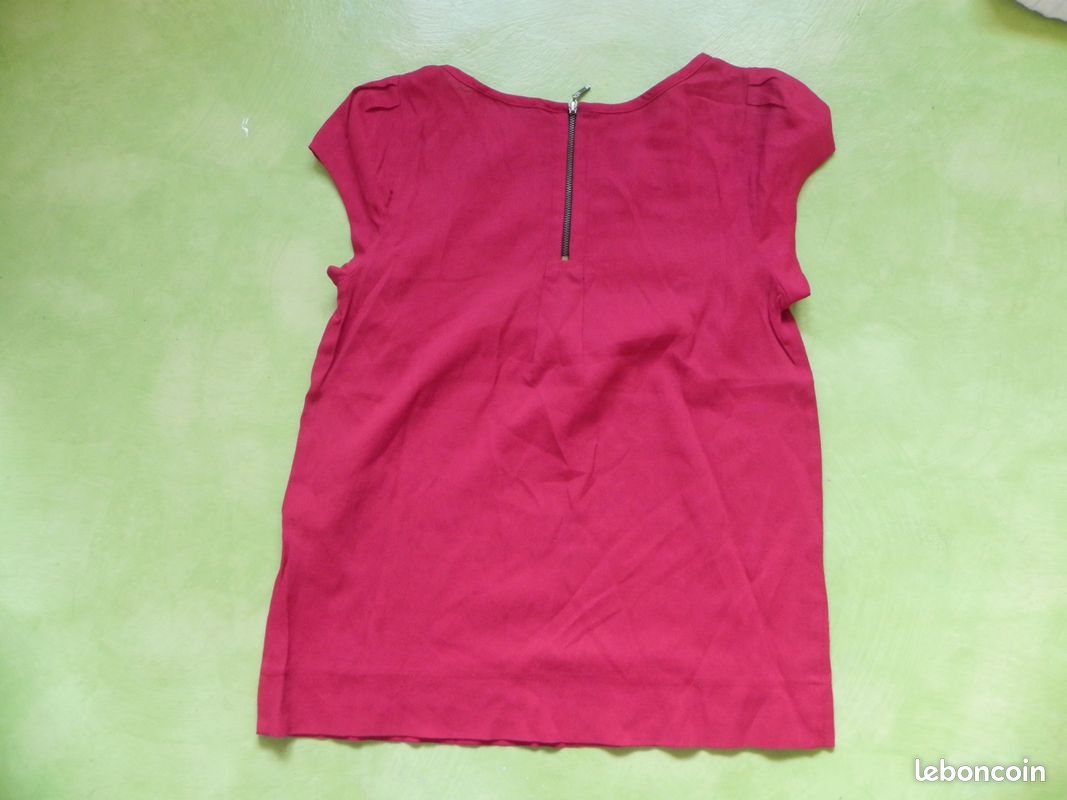 Haut manches courtes rouge zara Vêtements