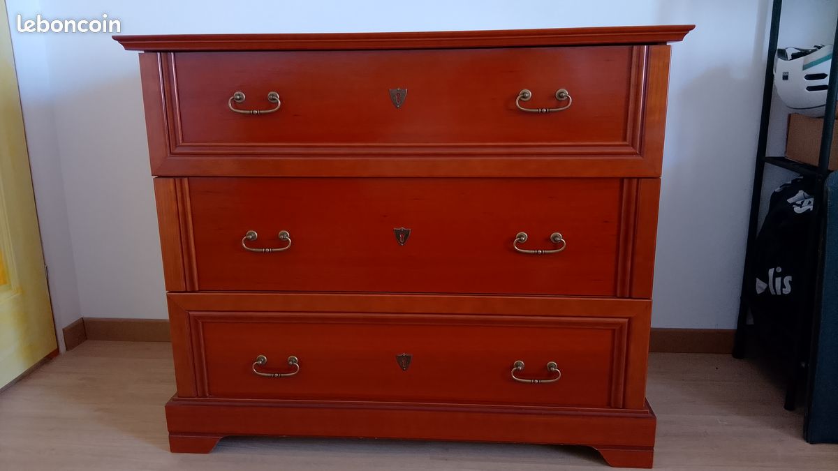 Belle commode bois style classique 3 tiroirs TBE 2 commodes dispo (image 1)