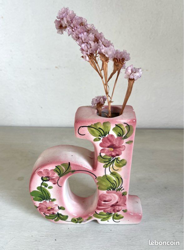 VASE BOULE EN céramique de Michel Bailly fleurs Sud de la France ( non signé ) EUR 30,00 - FR