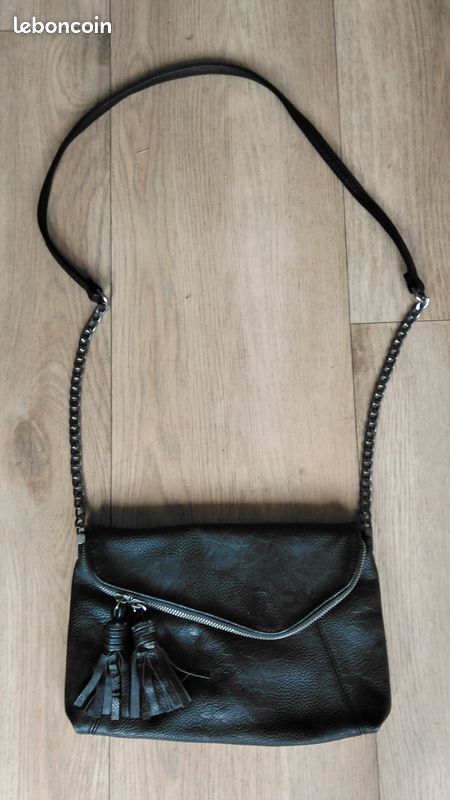Sac à Pompons Noir Occasion - Sac Femme Fantaisie, Avec Glands, Sans Marque