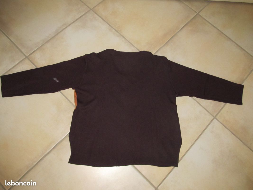 Pull multicolore marron (image 4)