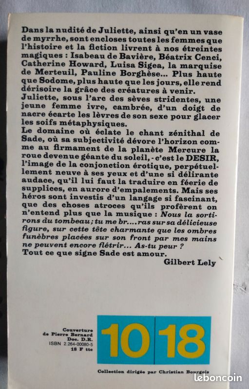 Histoire de Juliette . 3 volumes . Sade . Collection 10/18 (image 3)