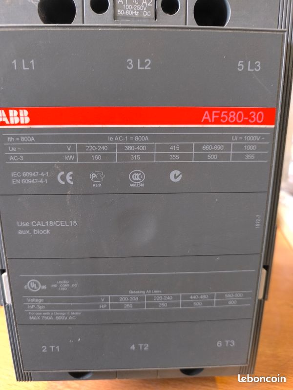 Contacteur ABB série AF, 3 pôles (image 1)
