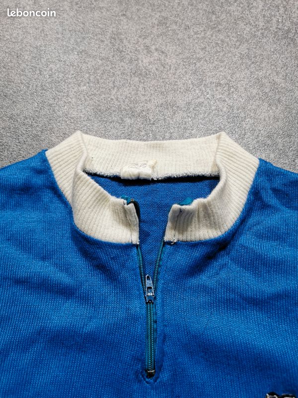 Maillot Cycliste Vintage MOTOBECANE – Années 70, Bleu, Taille S, Fabriqué En Belgique