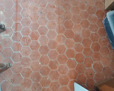 Tomettes Hexagonales En Terre Cuite - Occasion - Couleur Brique - D