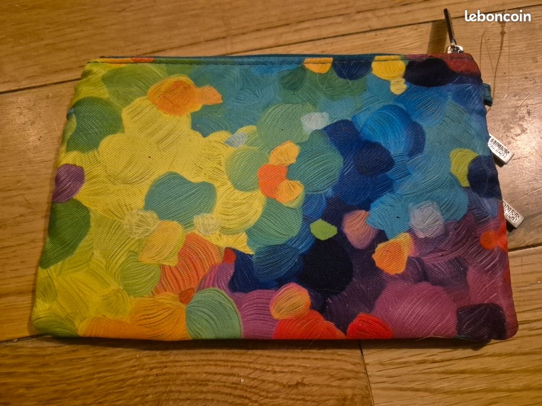 Trousse colorée, 3 fermetures éclair, NEUF (image 2)